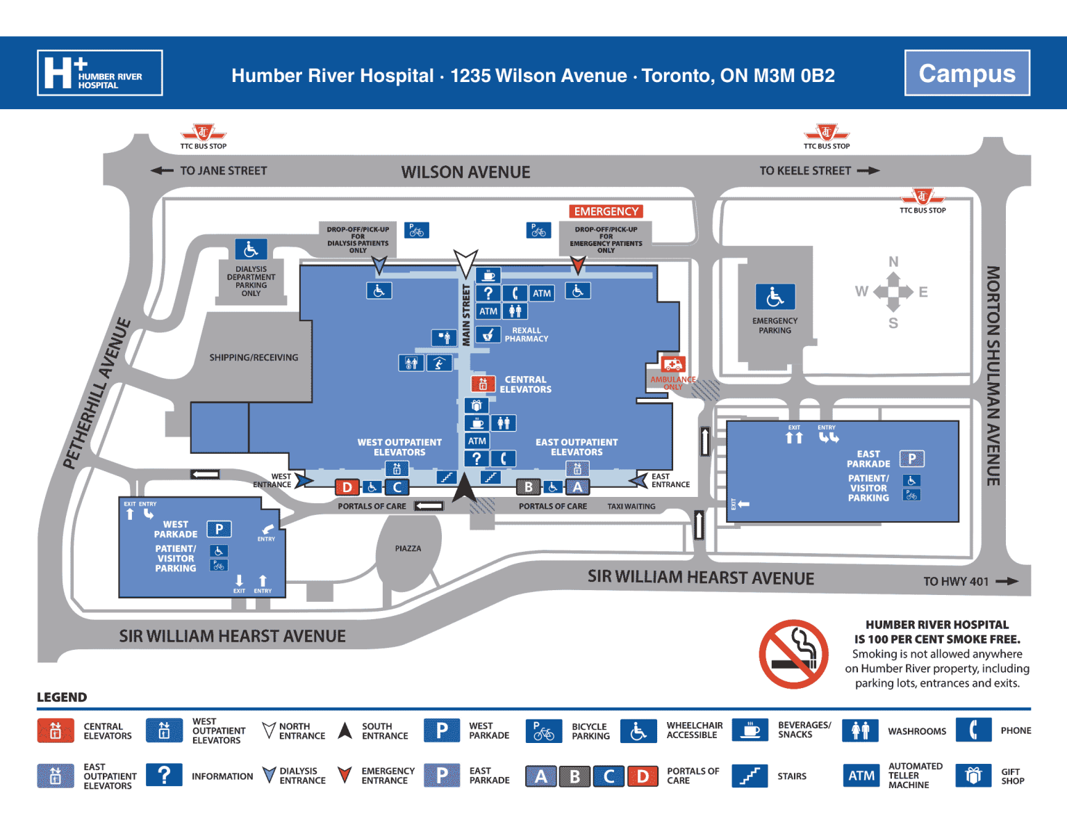 Humber River Hospital Phone Map Parking South Entrance   Humber River Hospital Map 1536x1187 